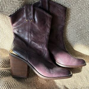 Lucky Brand Women's Plum Leather Heeled short Boots